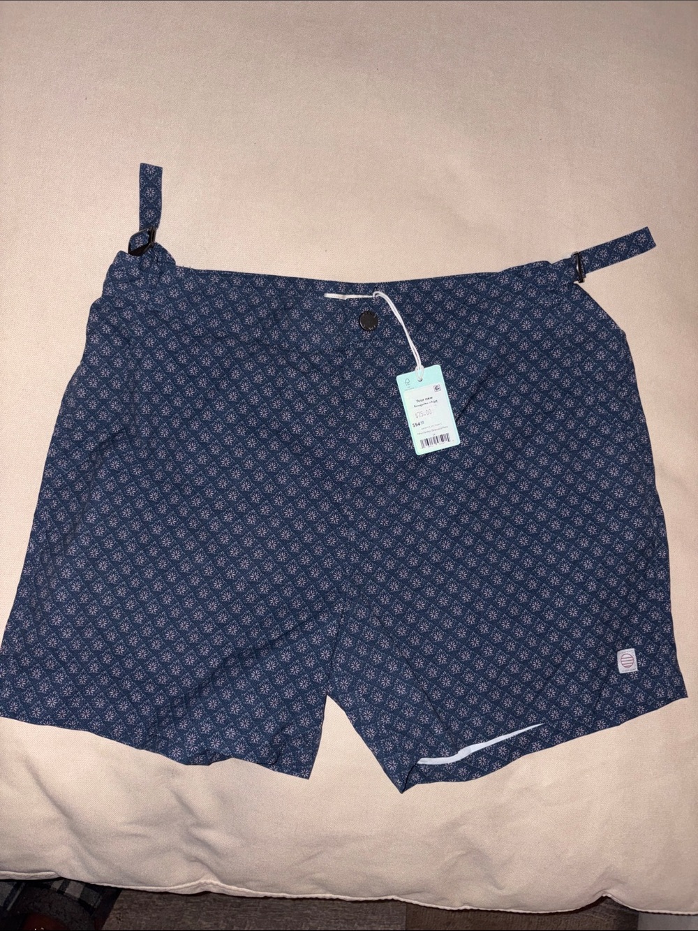Marine Layer Navy Blue Patterned Men's Athletic Shorts